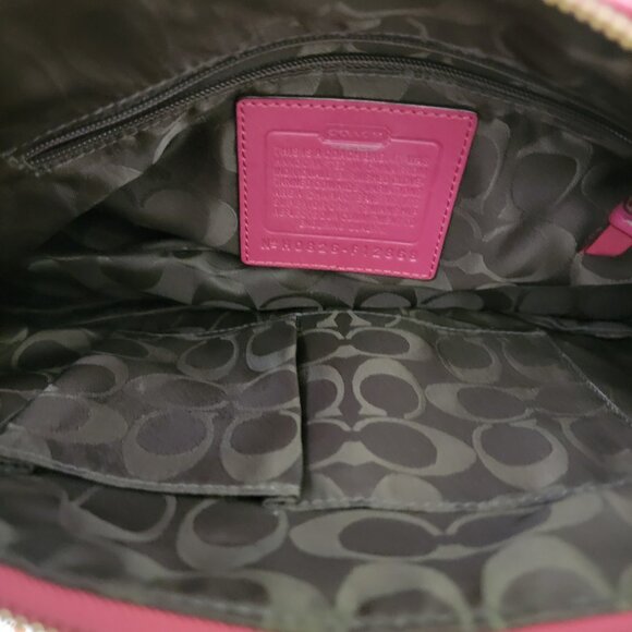 Coach Legacy Y2K Double Turnlock Satchel Shoulder Bag in Raspberry F12868 - Picture 15 of 16